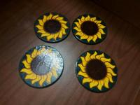 Sonnenblumen Untersetzer,  DDR Thüringen - Mönchenholzhausen Vorschau