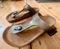 Birkenstock Sandale Gizeh 37 schwarz-Gold-Olive Mitte - Wedding Vorschau