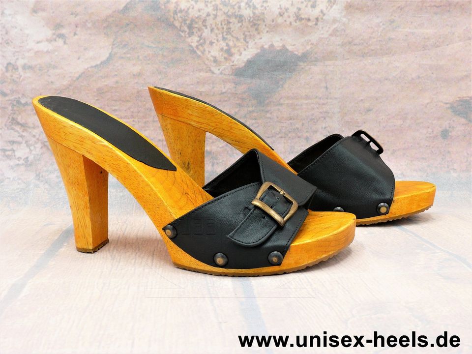 4730 unisex-heels; neue high heels gr. 41; echtholz, echtleder! in Limeshain