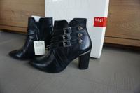 stiefel Boots Biker Spitz edles Leder genarbt Schnallen 38.5 Niedersachsen - Bückeburg Vorschau