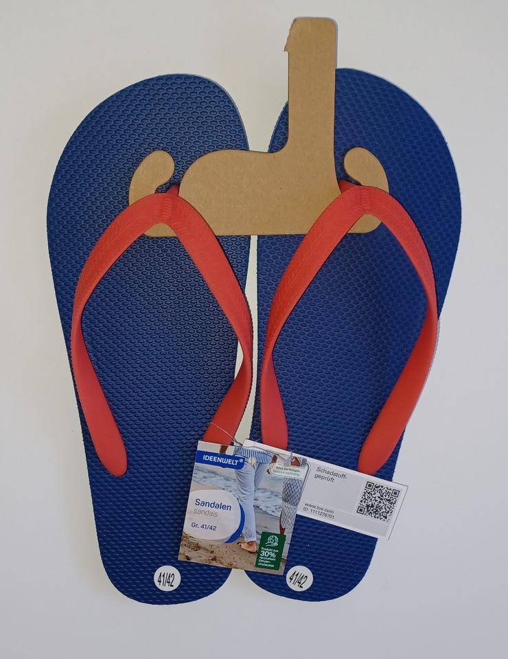 NEU Flip Flops Badeschuhe V-Sandalen 41/42 blau/rot OVP in Bremen