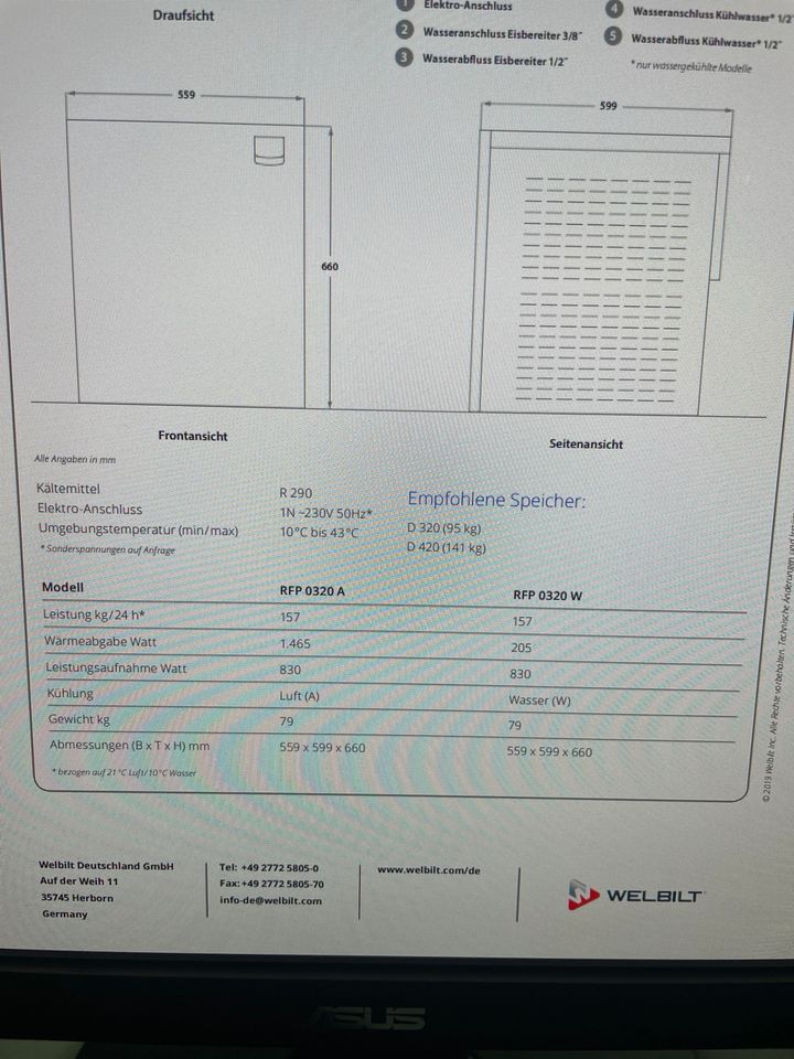 Manitowoc Flockeneisbereiter FLAKER RFP0320WF-251 ( wie Brema ) in Eislingen (Fils)