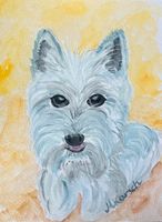 Hunde-Bild „Kleiner Freund“ - handgemalt (White Terrier) Nordvorpommern - Landkreis - Barth Vorschau