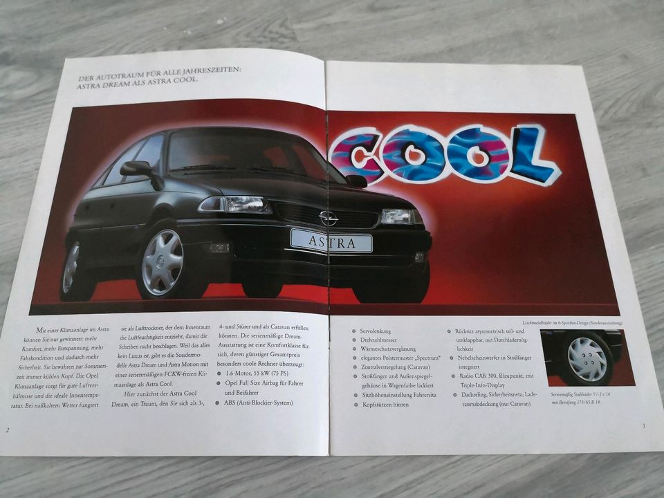 Opel Astra F ( A ) Cool Prospekt Katalog CC Caravan 1,6 2,0 16V in Euskirchen