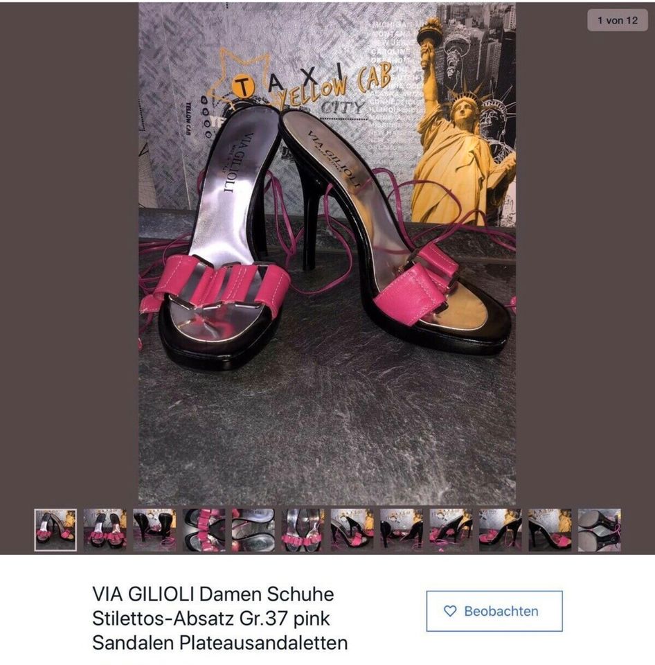 VIA GILIOLI Damen Schuhe Stilettos-Absatz Gr.37 pink Sandalen in Nürnberg (Mittelfr)