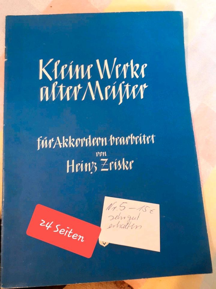 Alte Notenhefte für Akkordeon 1961 Musikinstrument in Eilenburg