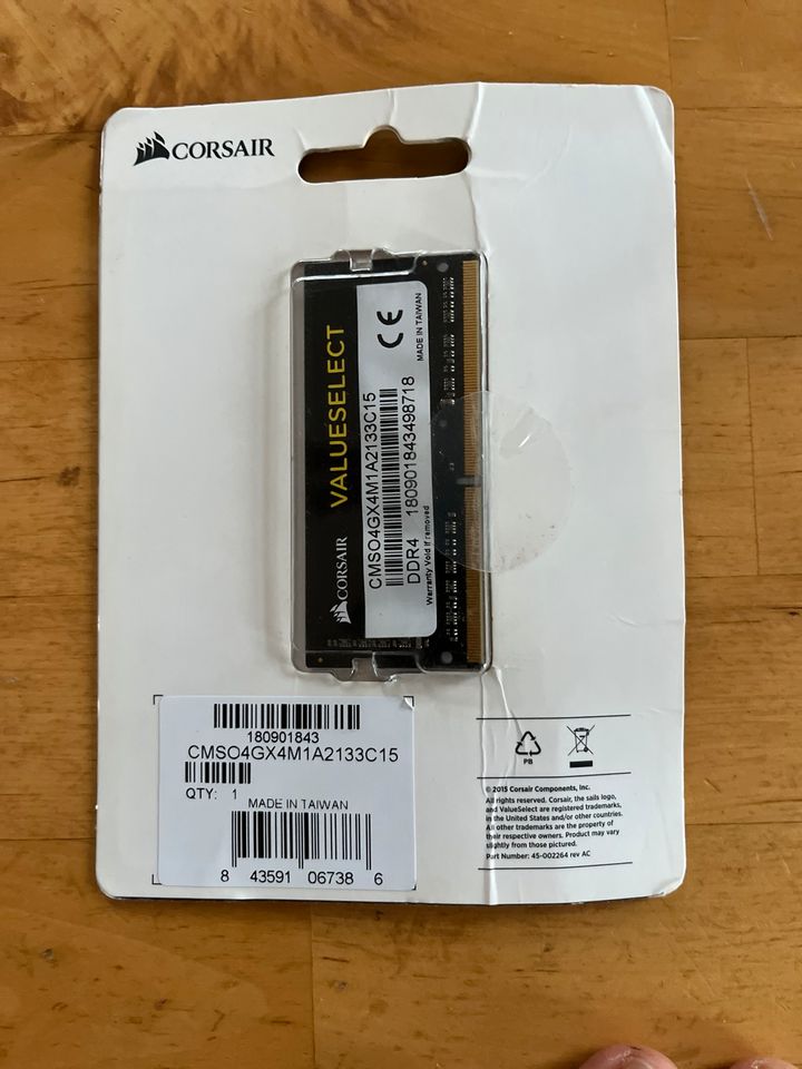 Corsair Notebook Arbeitsspeicher 4 GB DDR 4 2133 MHz RAM in Landau in der Pfalz