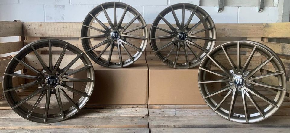 V1 Wheels V2 18 Zoll Bronze Matt Alufelgen für Skoda Enyaq 50 60 NY Karoq Octavia 1Z 5E NX RS Kombi Limousine Scout Superb 3T II III Plug In Hybrid Yeti Ssangyong Korando EK Tivoli XK ET45 5x112 5/112 in Rodgau