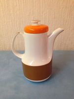 Vintage, 70er Jahre Kaffeekanne weiß-orange-braun Nordrhein-Westfalen - Issum Vorschau