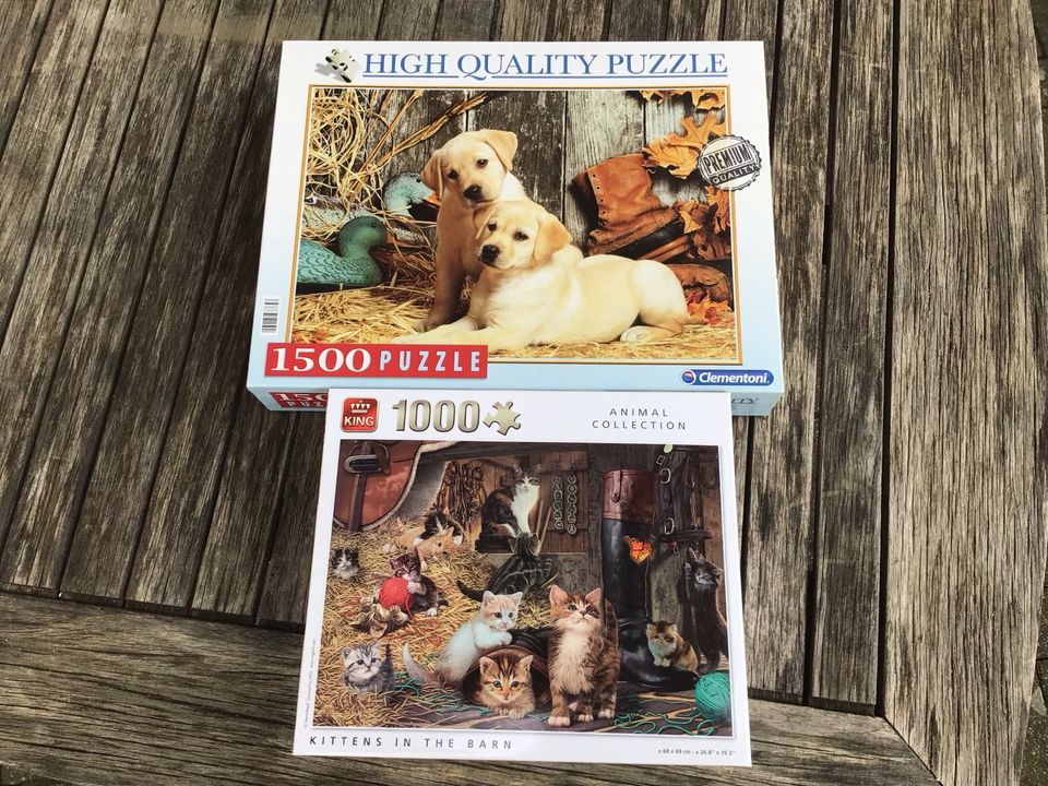 2 Puzzle 1000/1500 Teile  Hunde Katzen in Hamburg