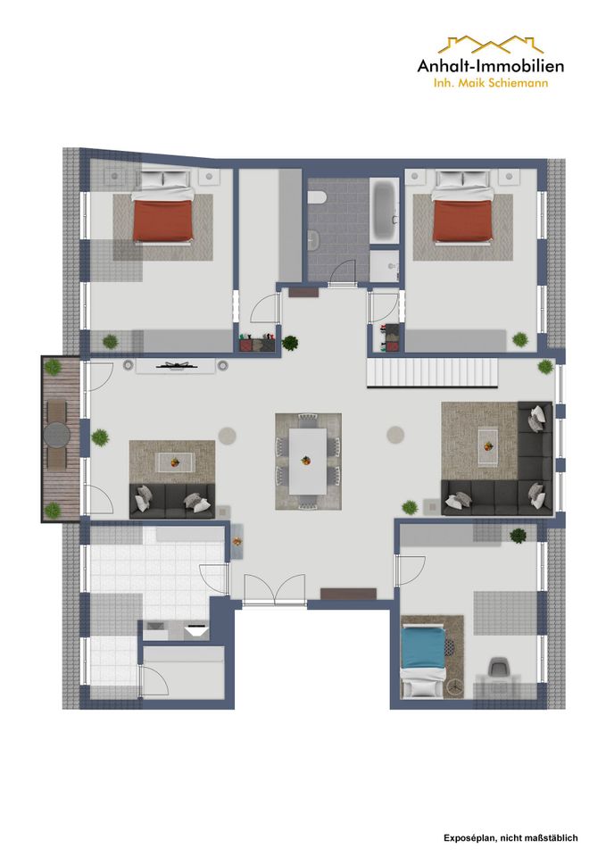 Große 5-Raumwohnung im Dachgeschoss | im Zentrum von Zörbig in Zörbig