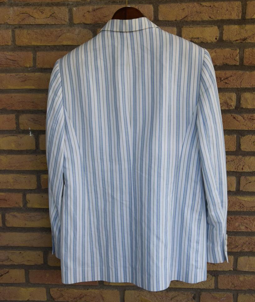 Aigner Blazer blau-weiß gestreift Gr. 40 Baumwolle / Leinen in Gauting