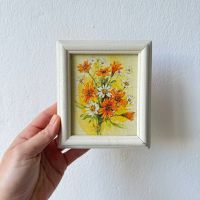 Schöne Vintage Landhausstil Gemälde von orangefarbenen Blumen Niedersachsen - Osnabrück Vorschau