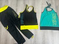 Zumba Wear Outfit Hose + 2 x Top Neckholder gelb schwarz  S M L Bayern - Roth Vorschau