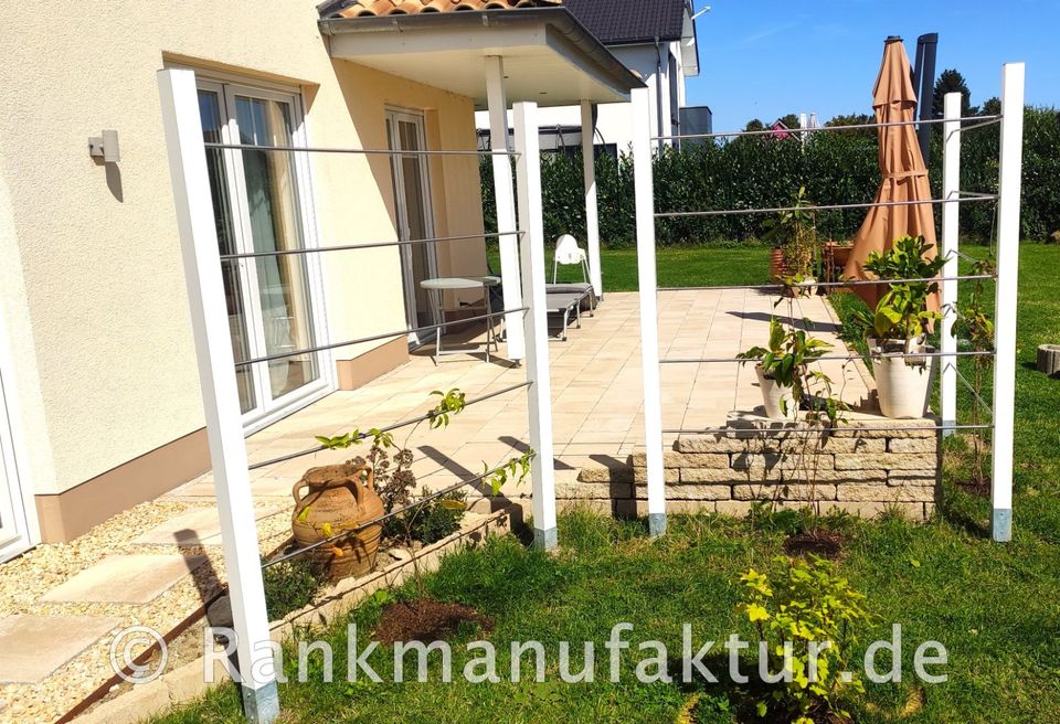 ☘️RANKMANUFAKTUR Design Rankhilfe Rankgerüst Kletterhilfe Rankgitter Spalier Rosenbogen Metall Holz Sichtschutz Garten Terasse Spalierobst Weinrebe Himbeeren Balkon Sichtschutzzaun Hochbeet Pergola ☘️ in Röthenbach