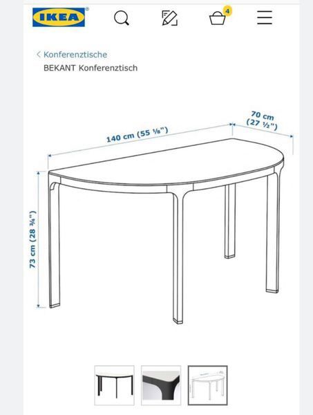 Ikea Bekant Konferenztisch Runder Tisch Büro in Mülheim (Ruhr)