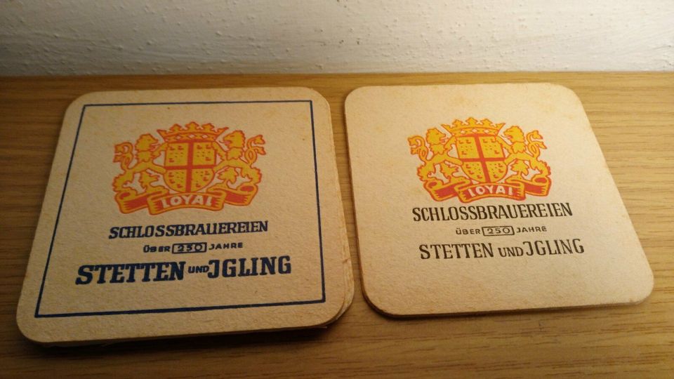 Stetten Igling Schlossbrauerei 2 versch. Bierdeckel Heidenheim in Dillingen (Donau)