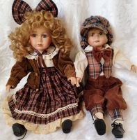 Puppenpaar Porzellan (Kopf, Arme; Füße), braun gekleidet Sachsen - Delitzsch Vorschau