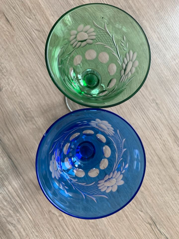 Weingläser farbig Kristallglas geschliffen in Hannover