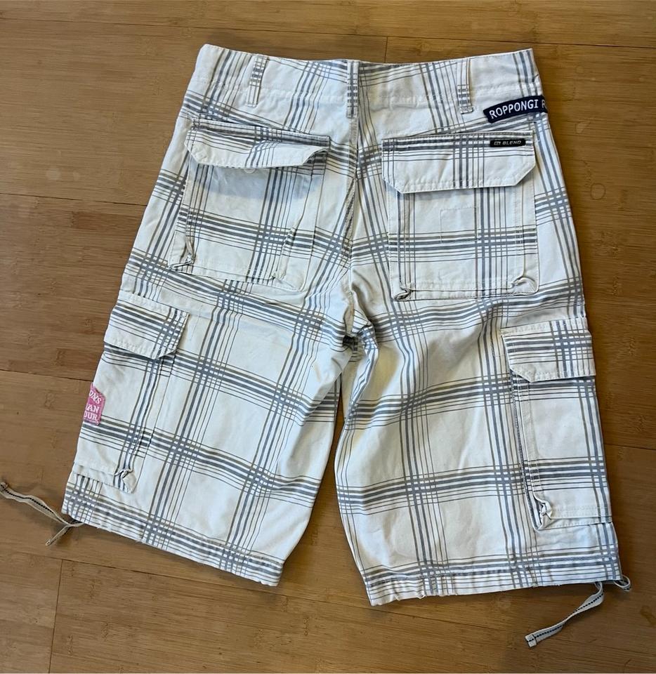 BLEND weiß karierte Shorts kurze Hose Cargo Gr. S Herren in Stadtbergen