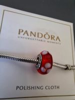 Pandora Silber Charm Bead Murano-Glas rot Blüten Blumen Simmern - Hunsrück Vorschau