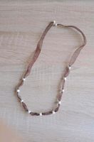 Kette Halskette Perlen Stoffband braun weiß Modeschmuck Nordrhein-Westfalen - Kevelaer Vorschau
