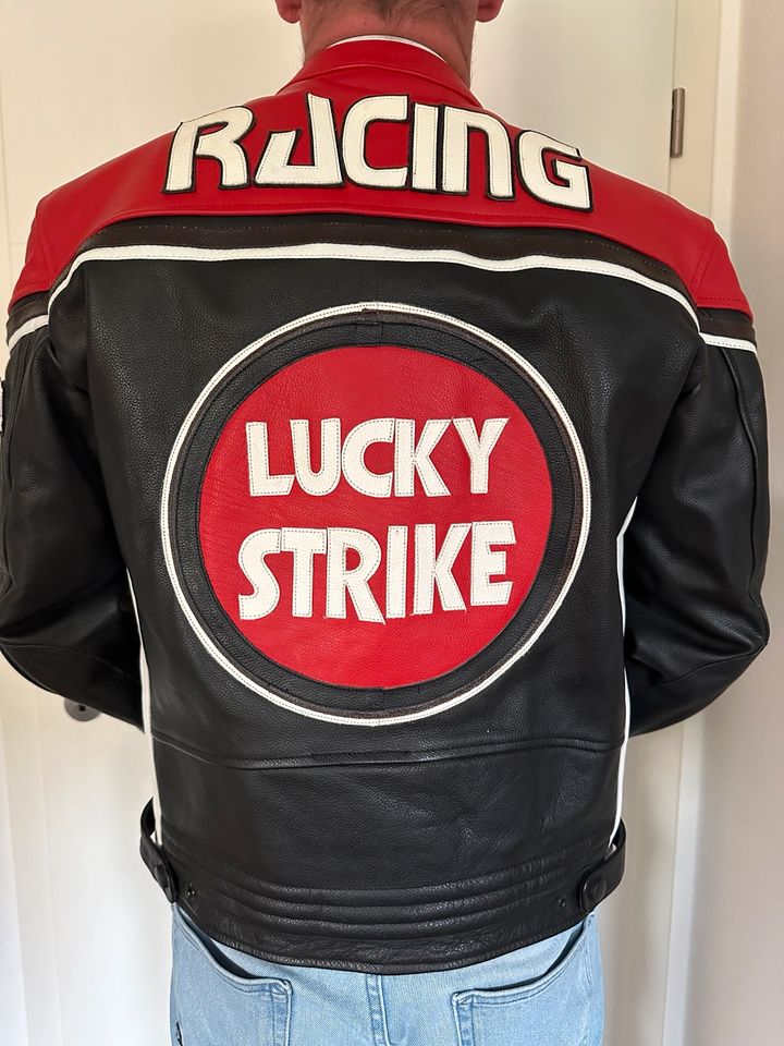 LUCKY STRIKE Motorrad (Echt-) Lederjacke Vintage Größe M-L in Langenargen