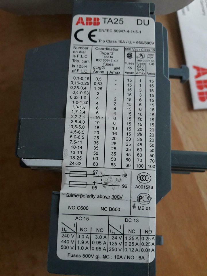 ABB TA25DU-4.0 Überstromrelais NEU in Bicken