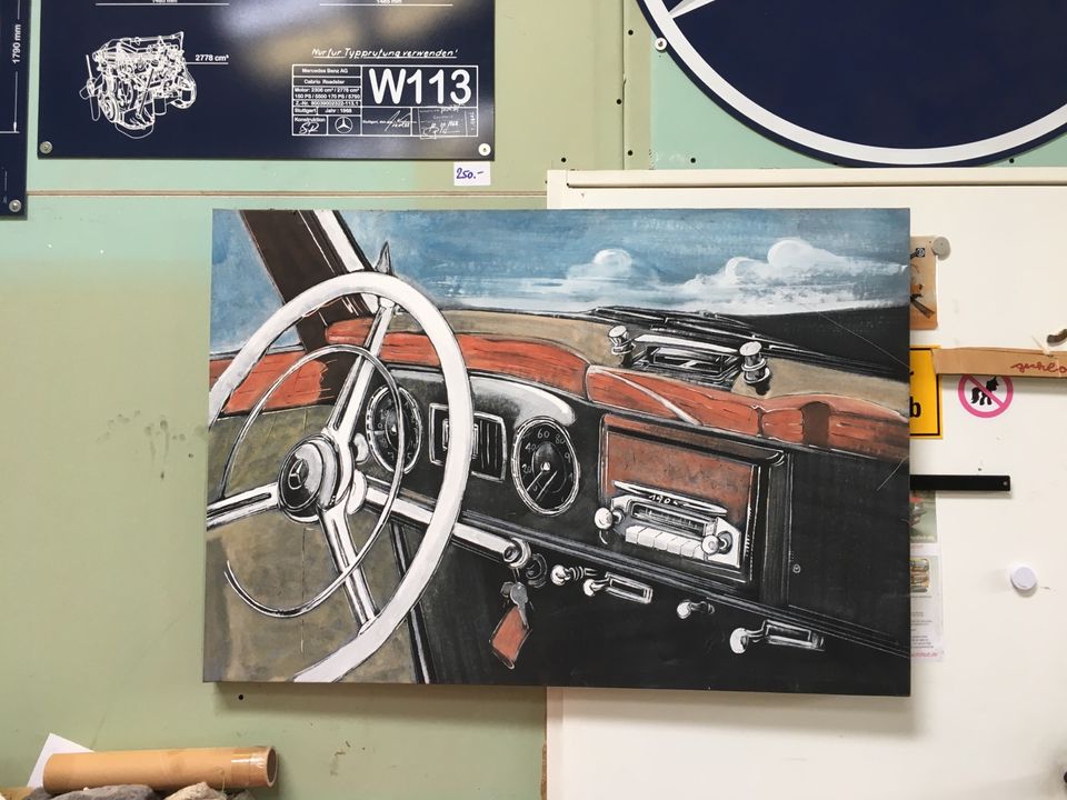 mercedes benz 190sl bild handgemalt in Neustadt (Wied)