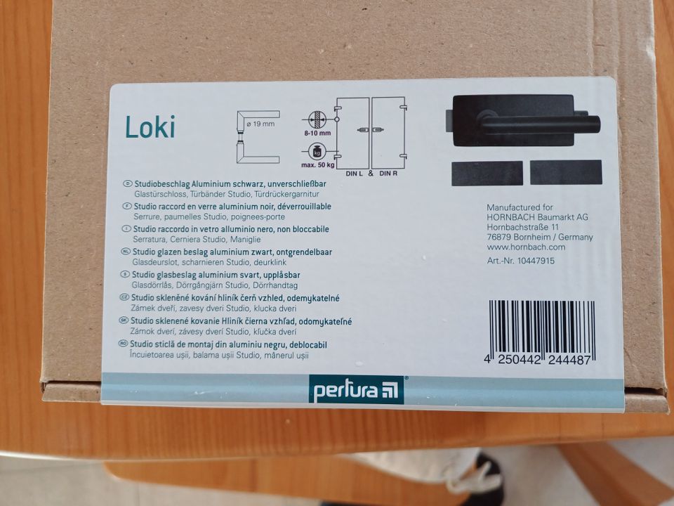 Loki Türdrücker Schwarz für Glastüre Aluminium in Heidenau