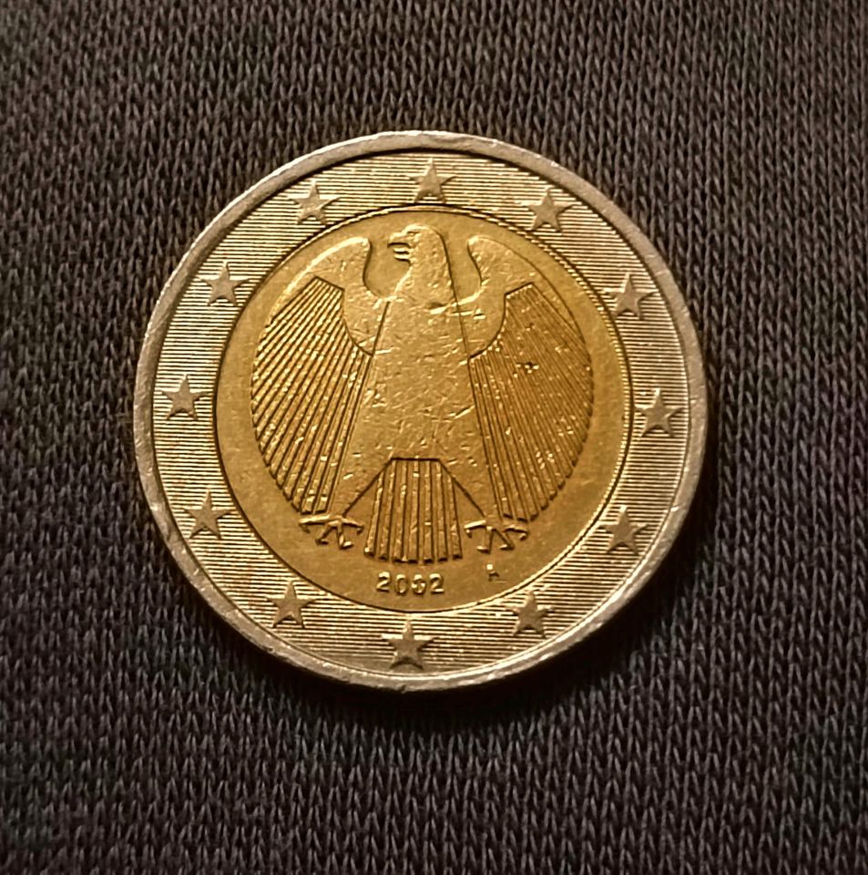 2 Euro Münze Deutschland 2002 A Fehlprägung in Augsburg