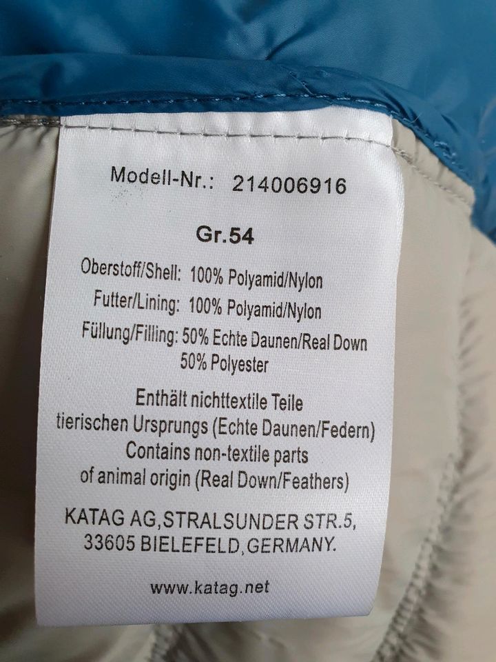 Neuwertige Steppjacke Daunenjacke, sehr leicht, hellgrau, 52 54 in Wentorf