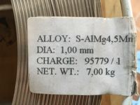 1mm Schweißdraht Aluminium Magnesium Legierung S-AL Mg 4,5 Mn Nordrhein-Westfalen - Rösrath Vorschau