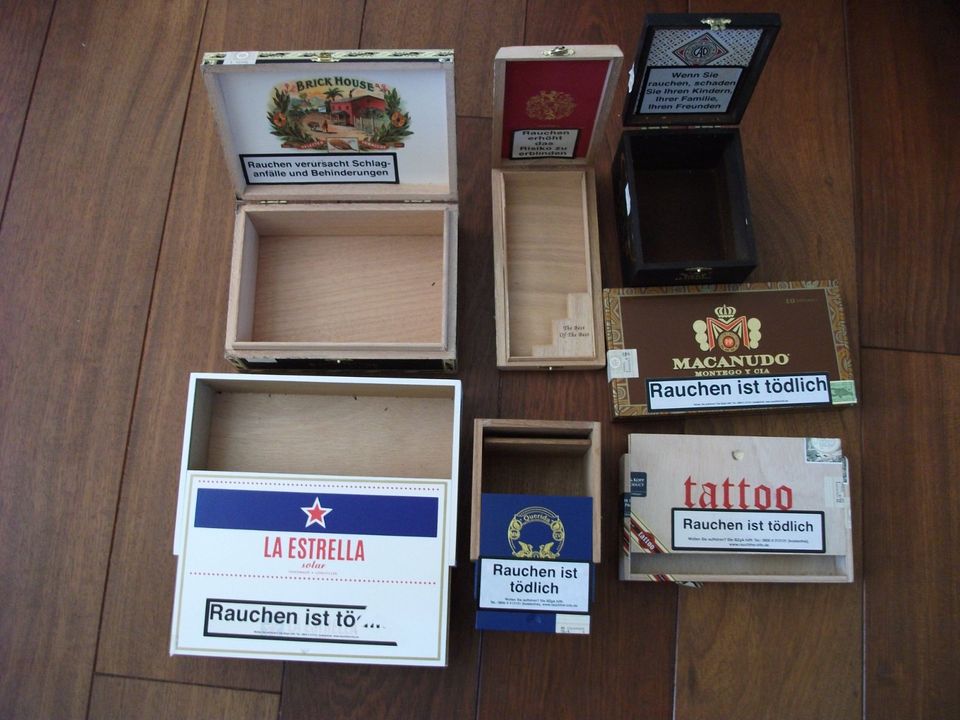 10 Zigarrenkisten aus Holz zum Basten, Sammeln, aufbewahren in Mettmann