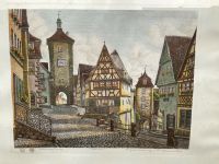 *** Gemälde / Bild ORIGINAL Farbradierung „Plönlein“ signiert *** Bayern - Rothenburg o. d. Tauber Vorschau