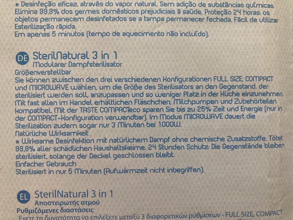 Chicco 3 in 1 Dampfsterilisator Sterilisator für Babyflaschen in Berlin