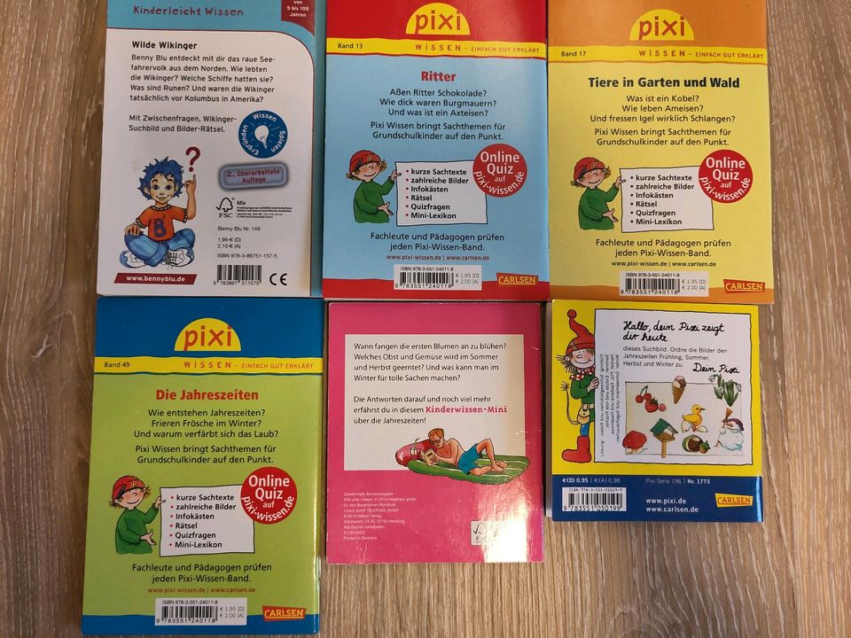 6 Pixi Bücher Wissen Benny Blu Wikinger Ritter Jahreszeiten Tiere in Erfde