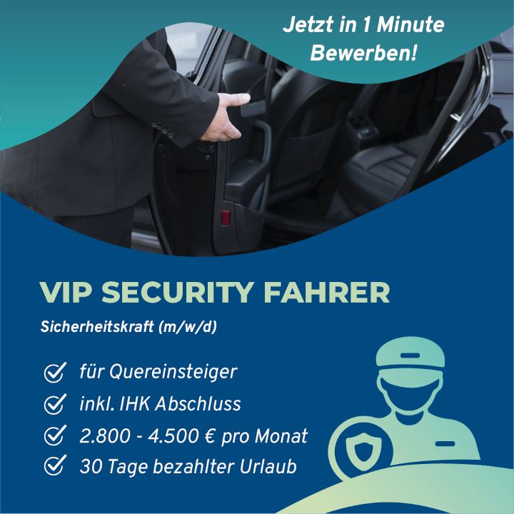 SECURITY& VIP Fahrer (m/w/d) gesucht|3.750€|JOB Vollzeit|Teilzeit in Bergisch Gladbach