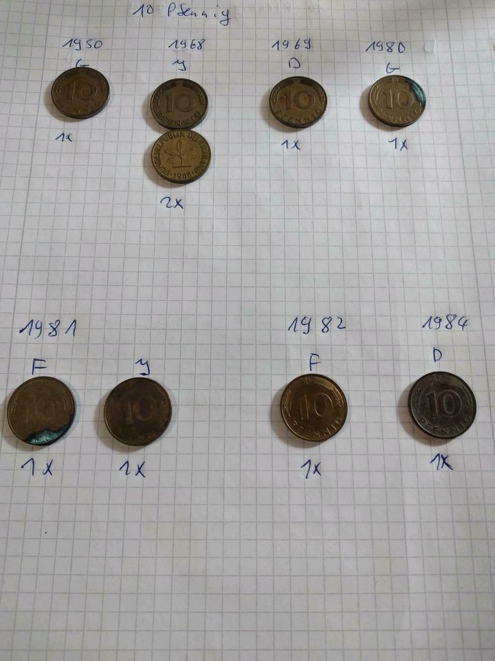 DM und Pfennig Münzen 1949,.....Bank Deutscher Länder  .. in Vellberg