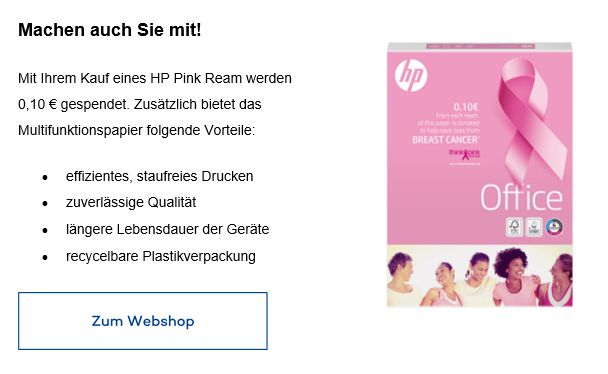 HP Papers Pink Ream Kampagne Multifunktionspapier in Reutlingen