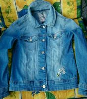 Süße Jeansjacke Neu! Jacke mit Stickerei Größe 128 Sachsen - Meißen Vorschau