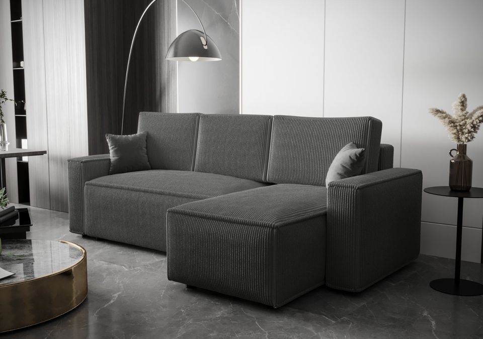 Ecksofa AMRO Schlafsofa Cord Bettkasten modern Sofa Modern in Berlin