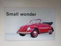 Roter VW Käfer Cabriolet, Blechschild, 40 cm x 26 cm Hessen - Hünfelden Vorschau
