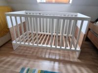 Babybett,  Kinderbett, Gitterbett weiß/holz + Träumeland Matratze Bayern - Schrobenhausen Vorschau