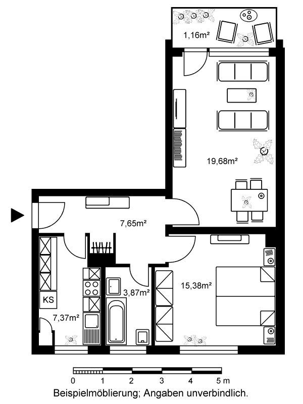 Helle, gepflegte 2 -Zimmer Wohnung in Eschersheim in Frankfurt am Main