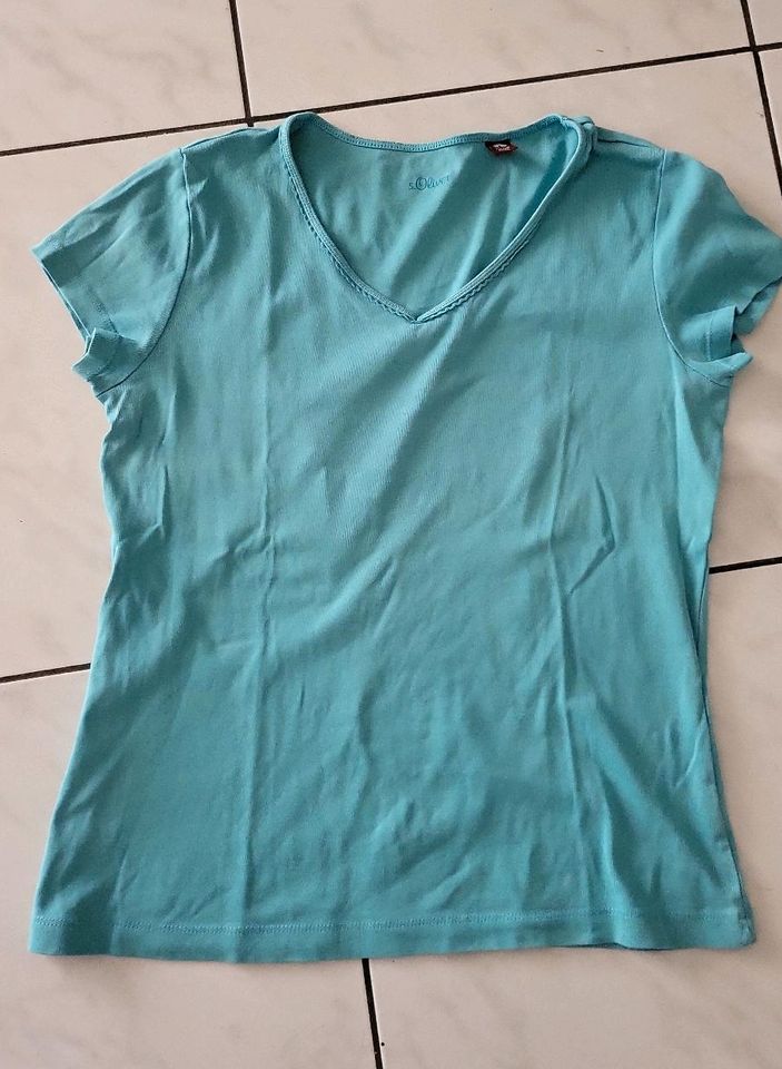 Shirt Kurzarm S. Oliver Gr. XL grünblau/hell türkis in Schmitten