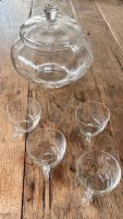 Vintage Glasbowle mit 4 Gläsern Essen - Essen-Stadtmitte Vorschau