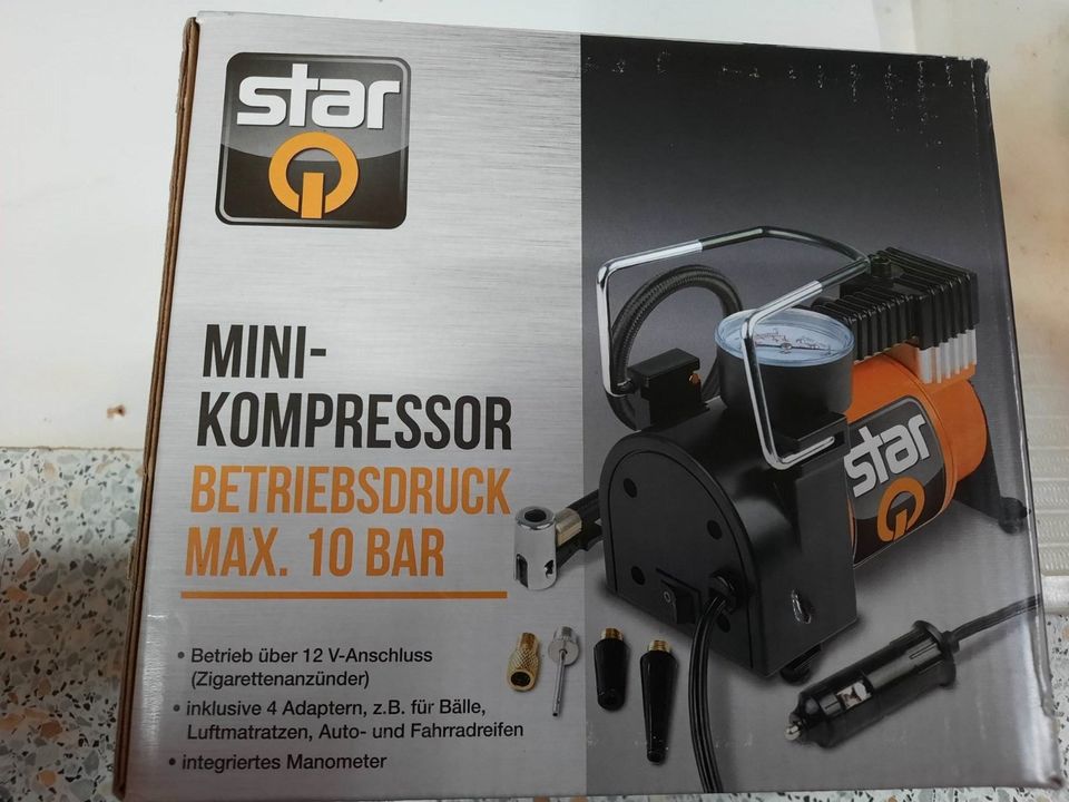 Mini Kompressor max.10 Bar STAR  (Für Zigarettenanzünder) in Steinheim