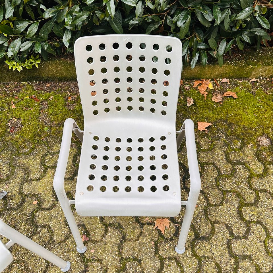 2x MEWA | Landi Chairs | Hans Coray | Gartenstühle | Vintage Mid-Century Designklassiker | Stapelstühle / Stühle für den Garten | passt zu: Vitra, Cassina, Knoll, USM Haller… in Düsseldorf