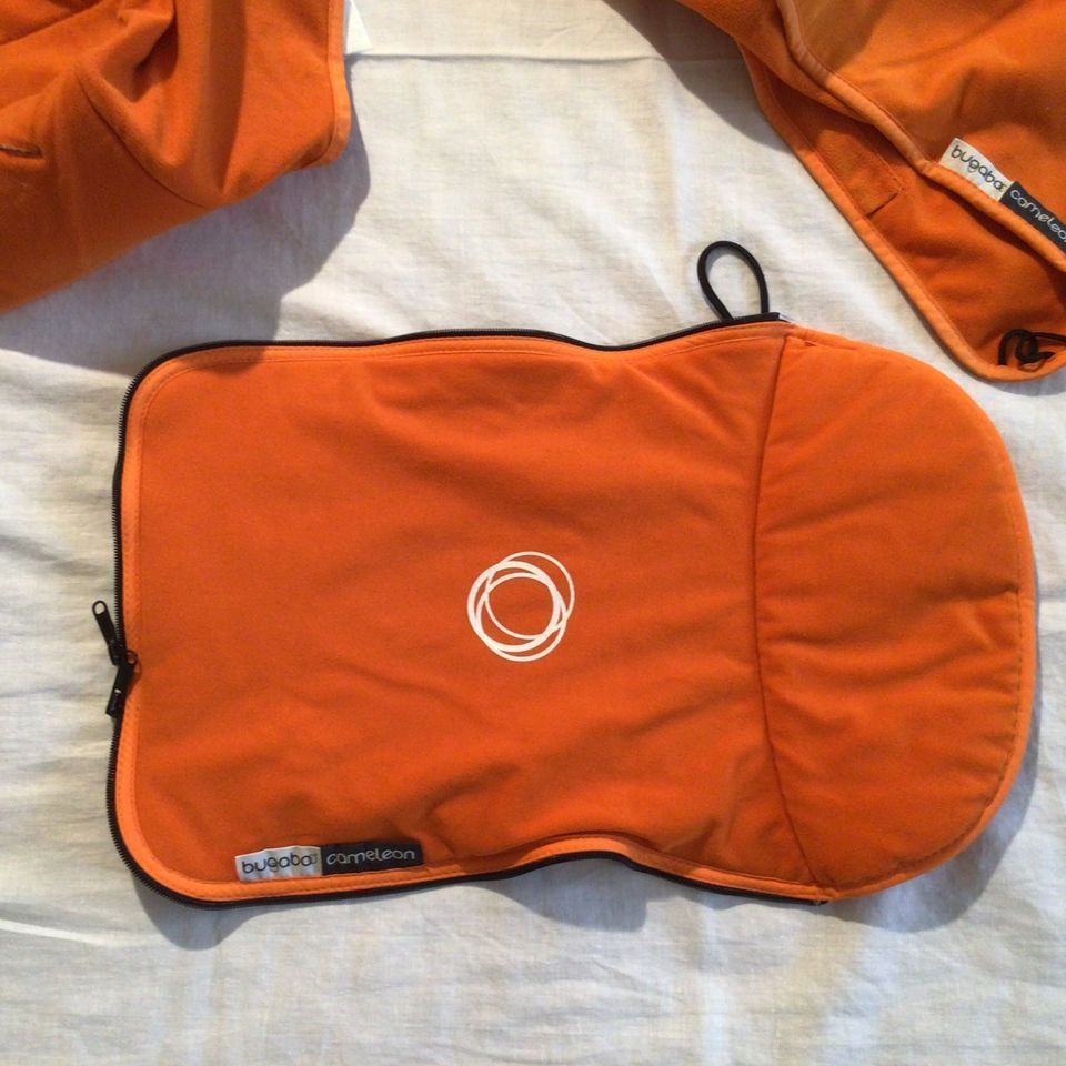 5 Teile Bugaboo Cameleon Kinderwagen Fußsack Haub Orange in Worms